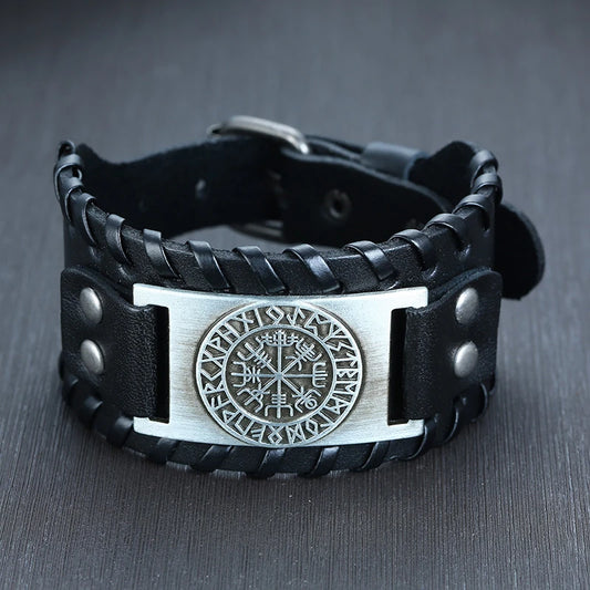 Viking Medieval Leather Belt Buckle Bracelet