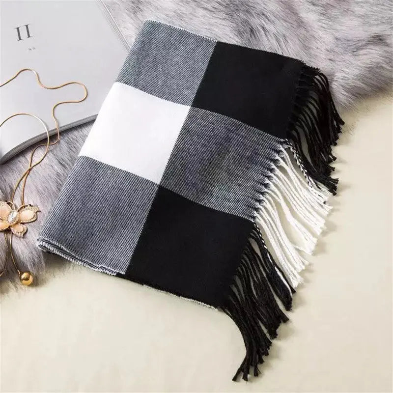 Neutral Colour Plaid Business Men's Scarf