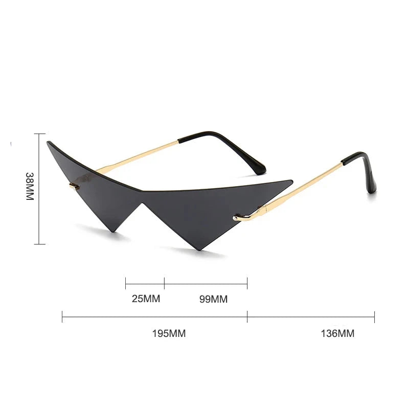 Party Triangle Rimless Sunglasses