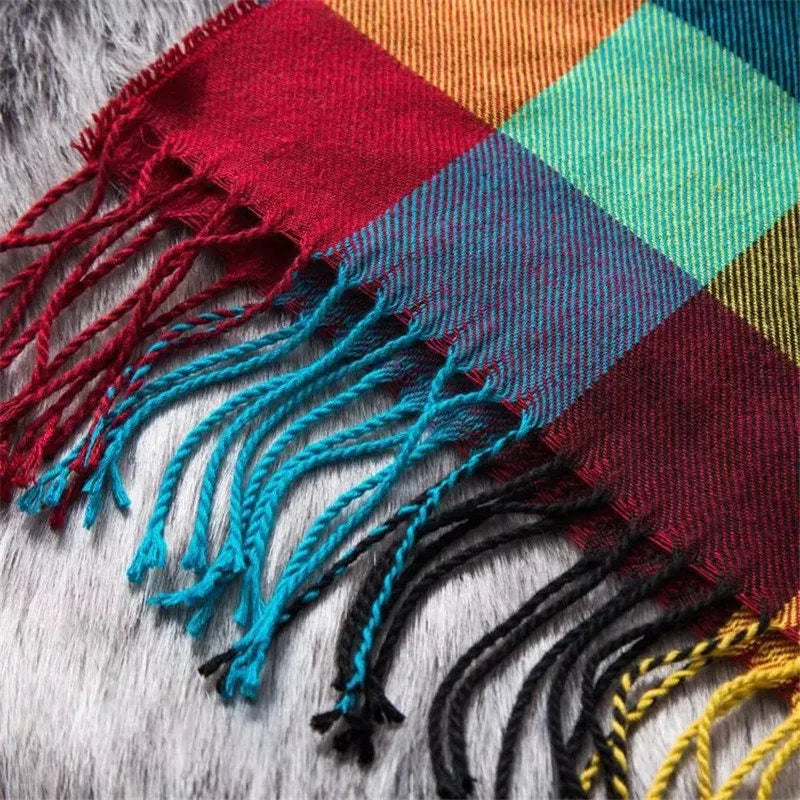 Bold Colourful Fashion Plaid Scarf