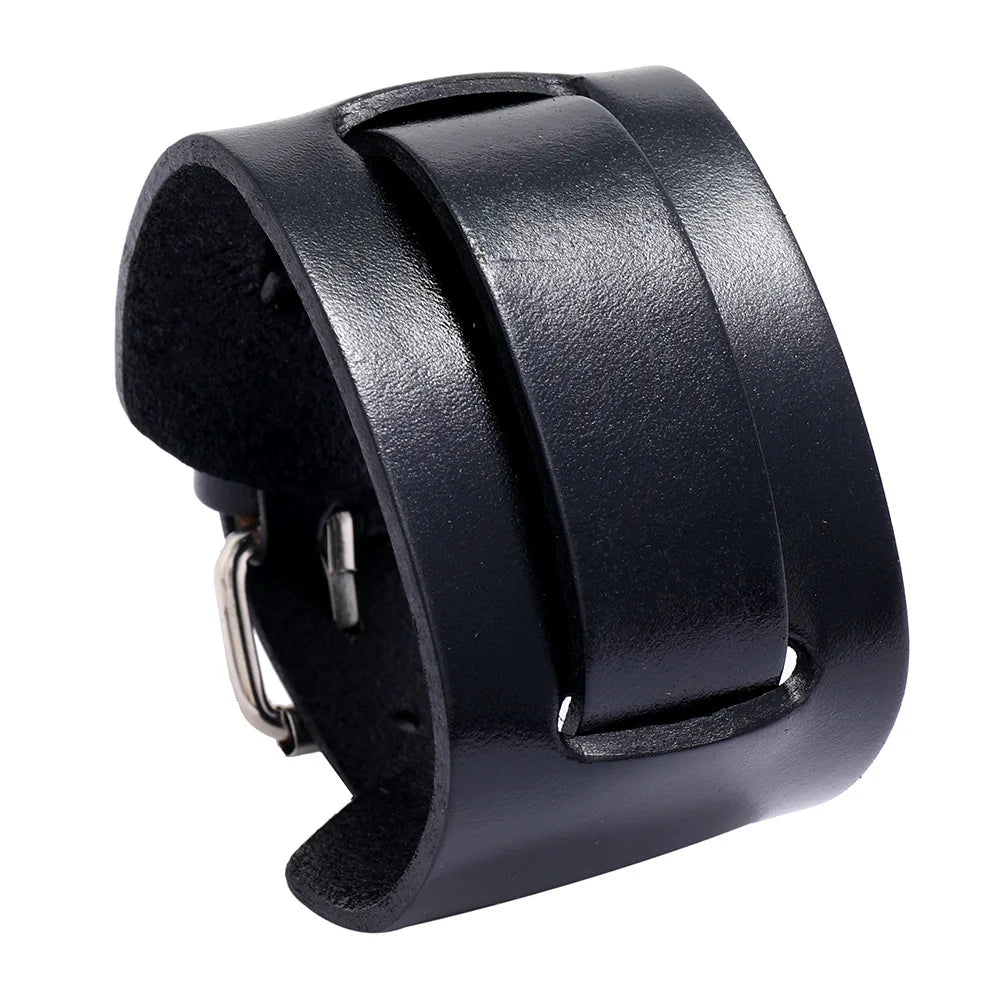 Men's Fashion Genuine Leather Wide Belt Bracelet