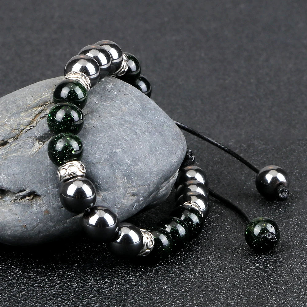 Two Tone Natural Stone Beads Bracelet
