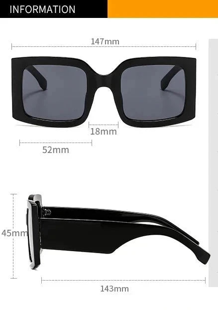 Fashion Vintage Oversized Square Sunglasses