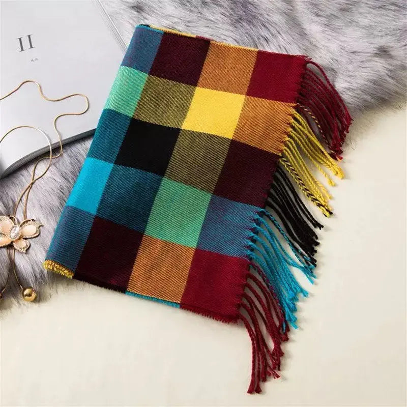Bold Colourful Fashion Plaid Scarf