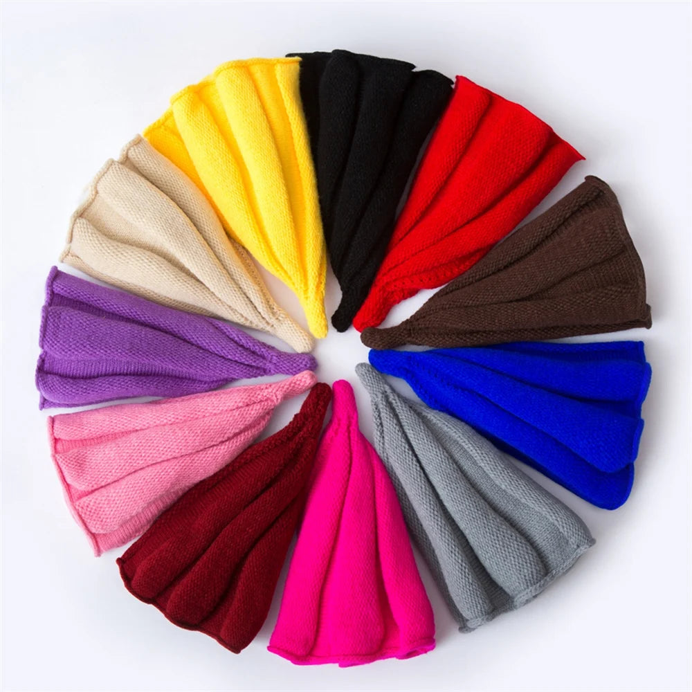 Knitted Beanie Hat with Twist Pointy Tip