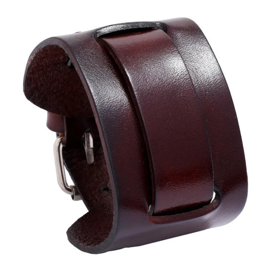 Men's Fashion Genuine Leather Wide Belt Bracelet