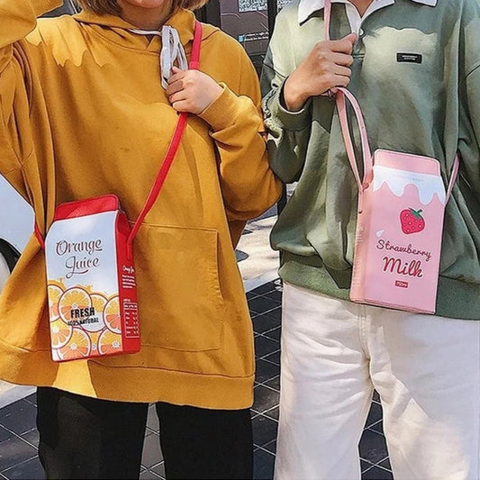 Milk Carton Design Crossbody Bag