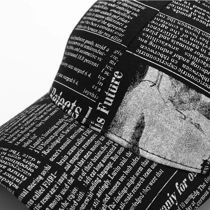 Newspaper Print Design Baseball Cap
