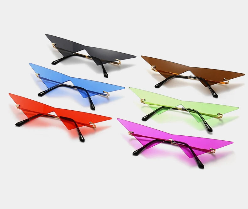 Party Triangle Rimless Sunglasses