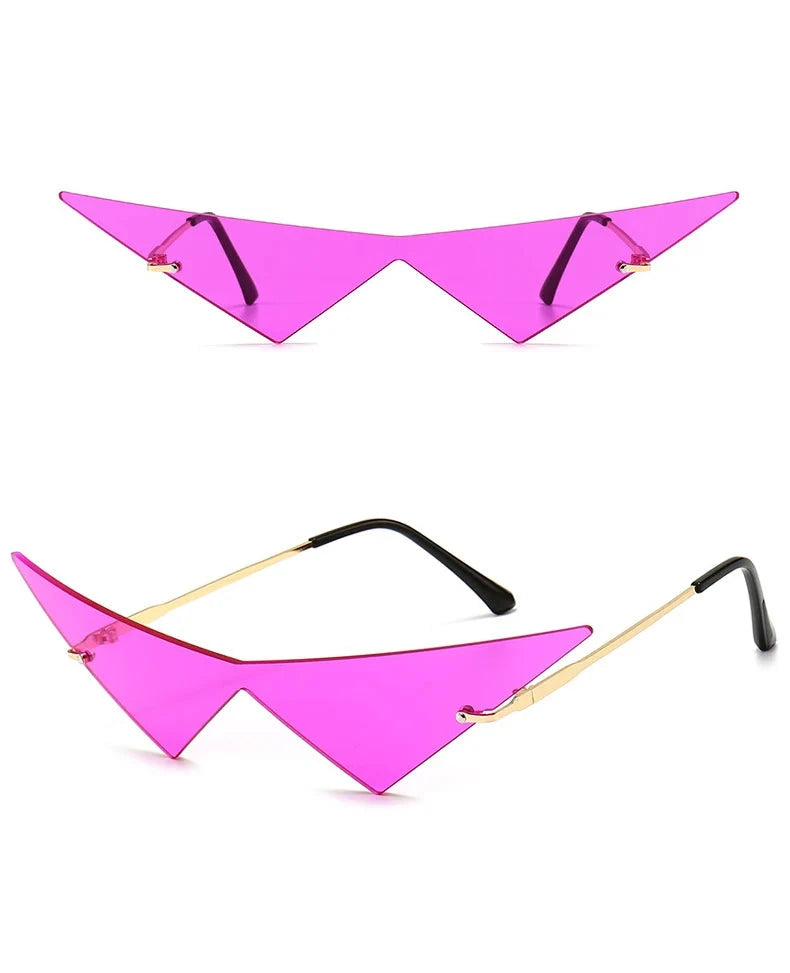 Party Triangle Rimless Sunglasses