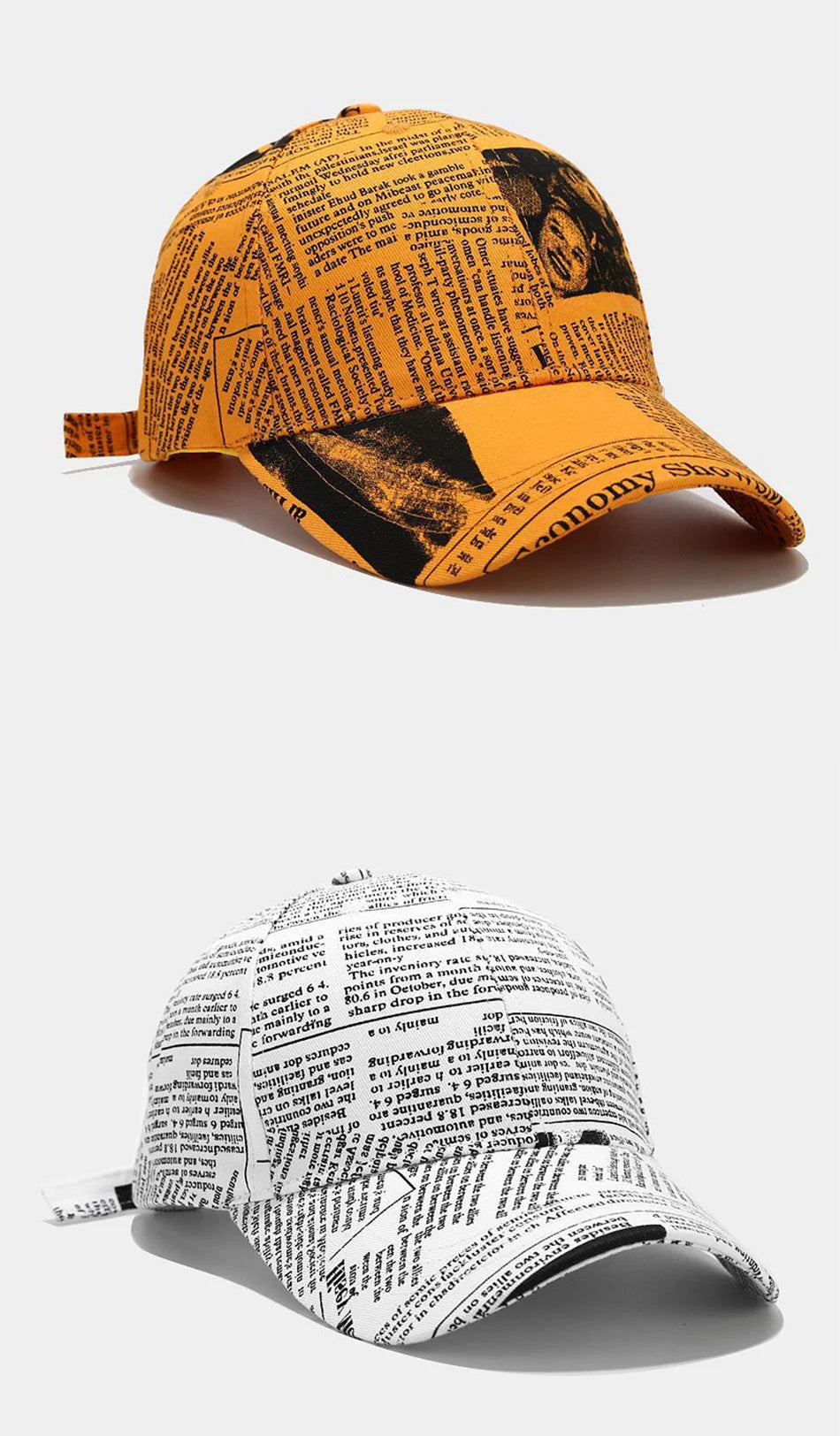 Newspaper Print Design Baseball Cap