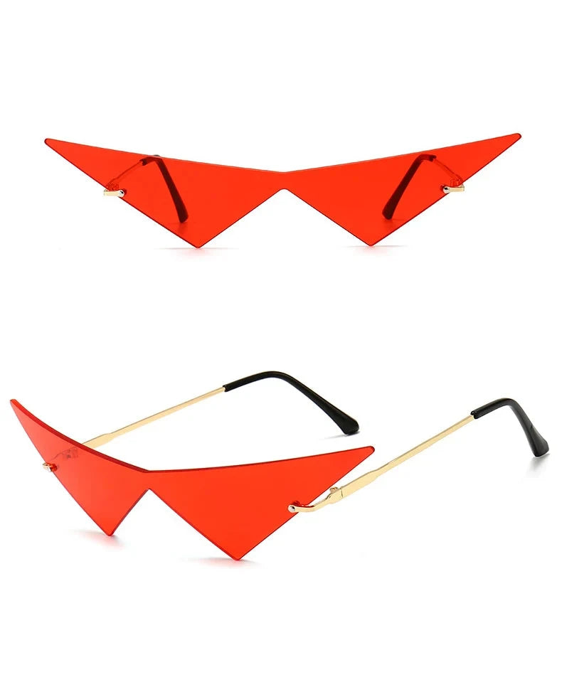 Party Triangle Rimless Sunglasses