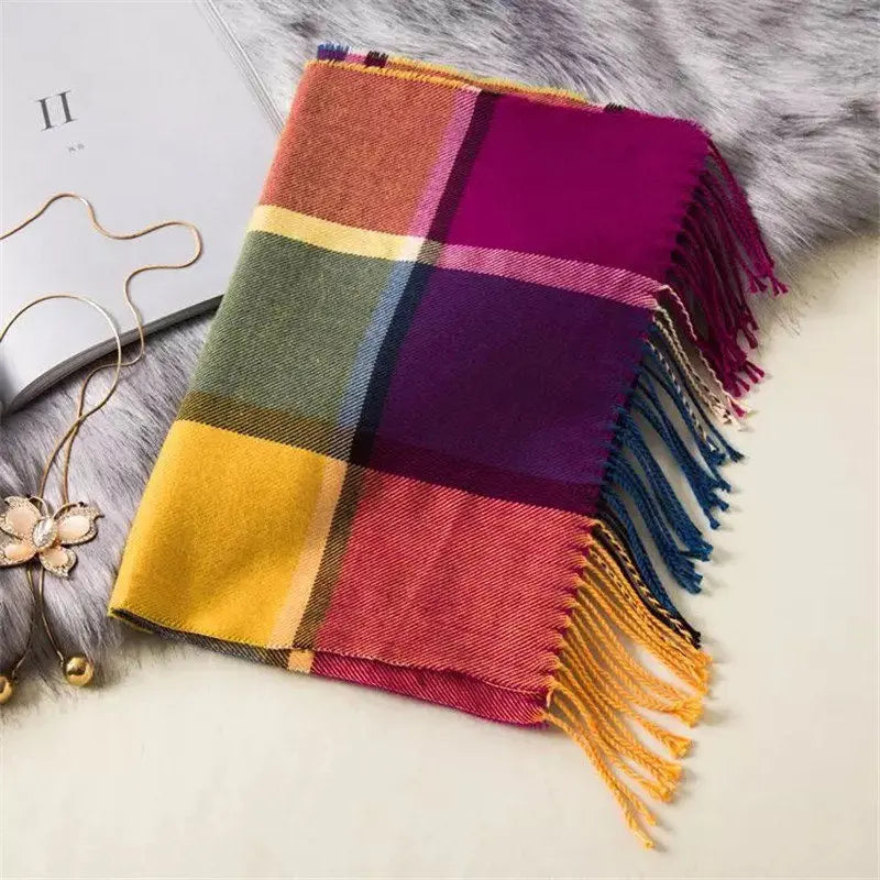 Bold Colourful Fashion Plaid Scarf
