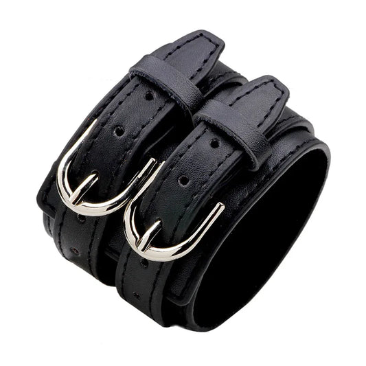 Wide Belt Wristband Genuine Leather Bracelet