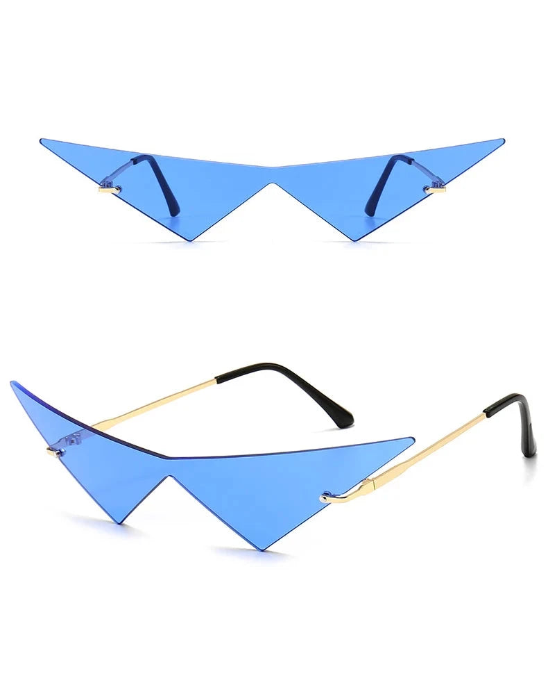 Party Triangle Rimless Sunglasses