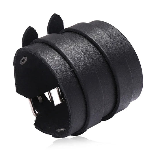 Fashion Wide Cuff Leather Belt Bracelet