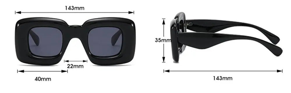 Quirky Oversized Square Thick Frame Sunglasses