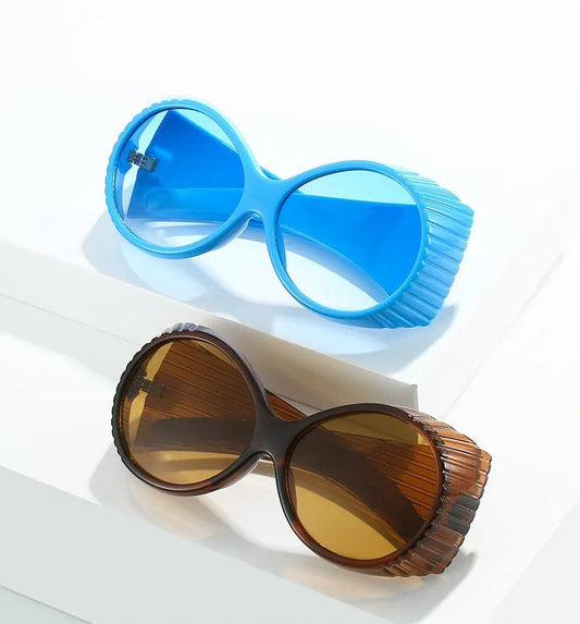 Bold Oversized Round Steampunk Sunglasses