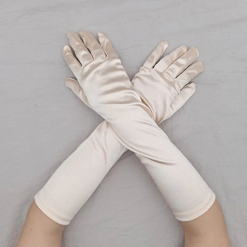 Long Satin Costume Gloves