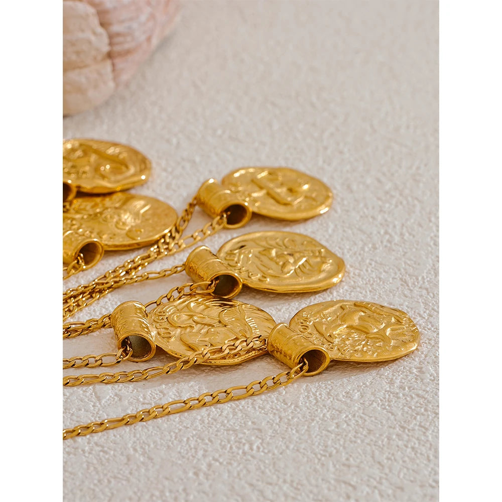Zodiac Gold Coin Pendant Necklace