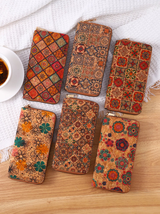 Vintage Wood Grain Long Wallet