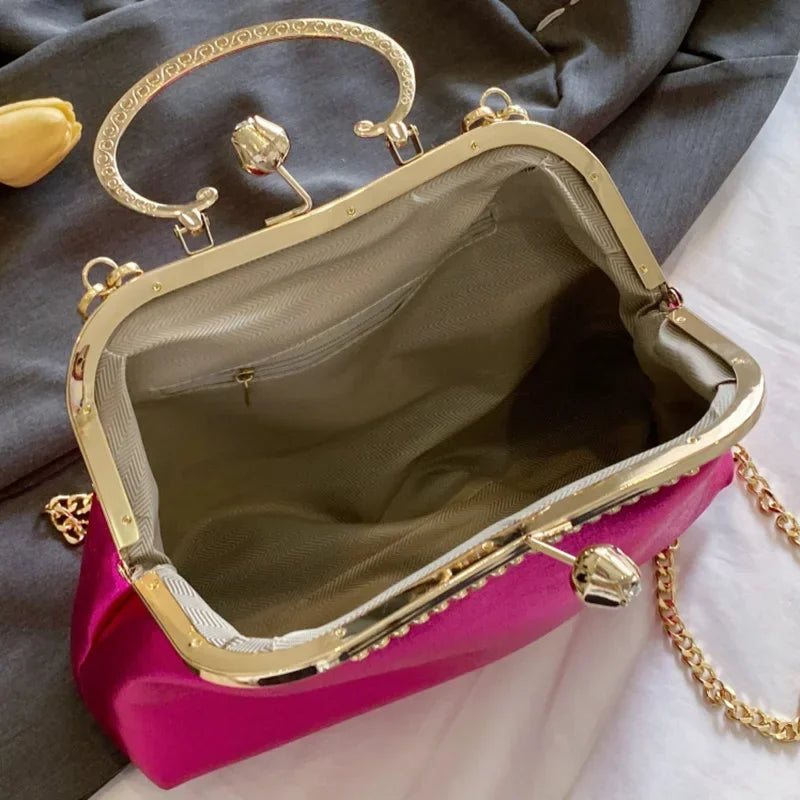 Elegant Gold Chain Clutch Bag