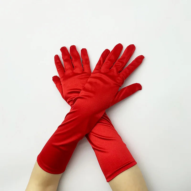 Long Satin Costume Gloves