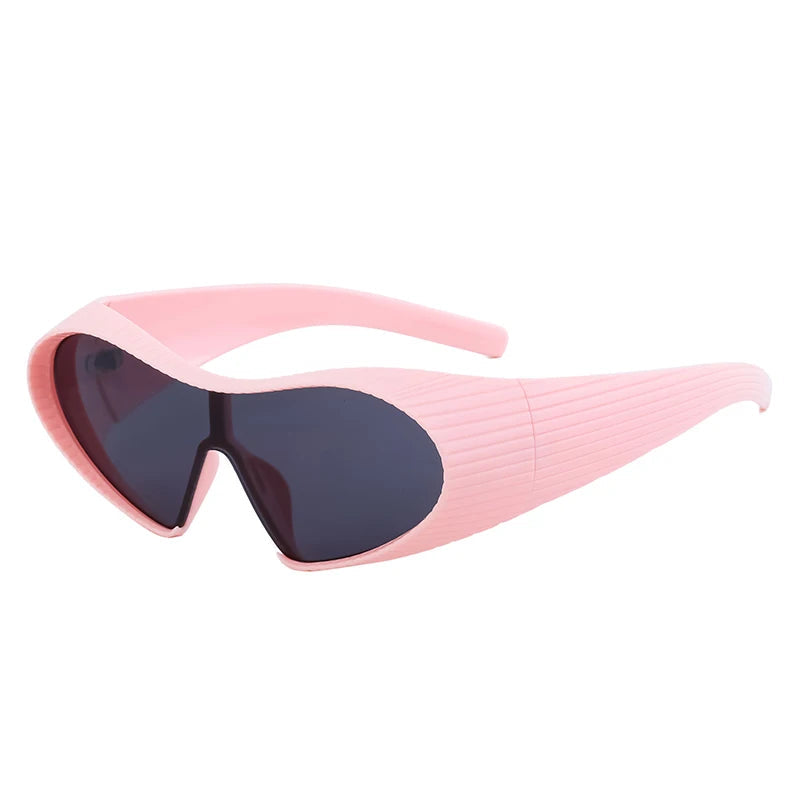 Futuristic Oversized One-Piece Cat Eye Sunglasses