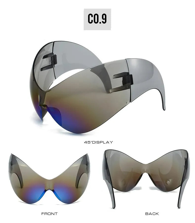 Oversized Y2K One-Piece Cyberpunk Sunglasses