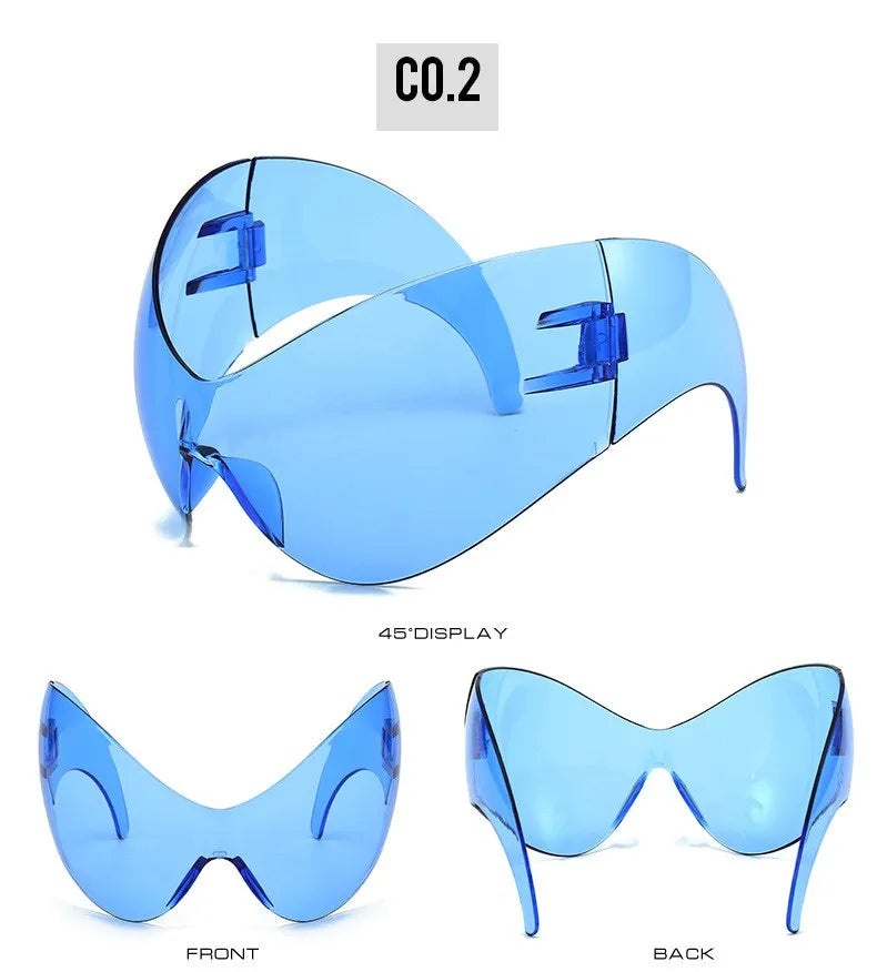 Oversized Y2K One-Piece Cyberpunk Sunglasses