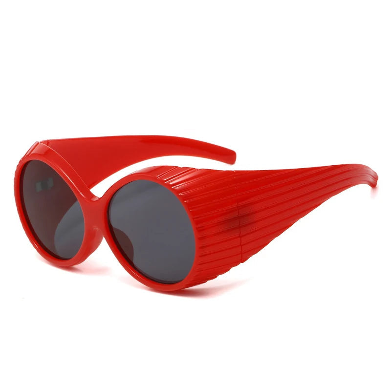 Bold Oversized Round Steampunk Sunglasses