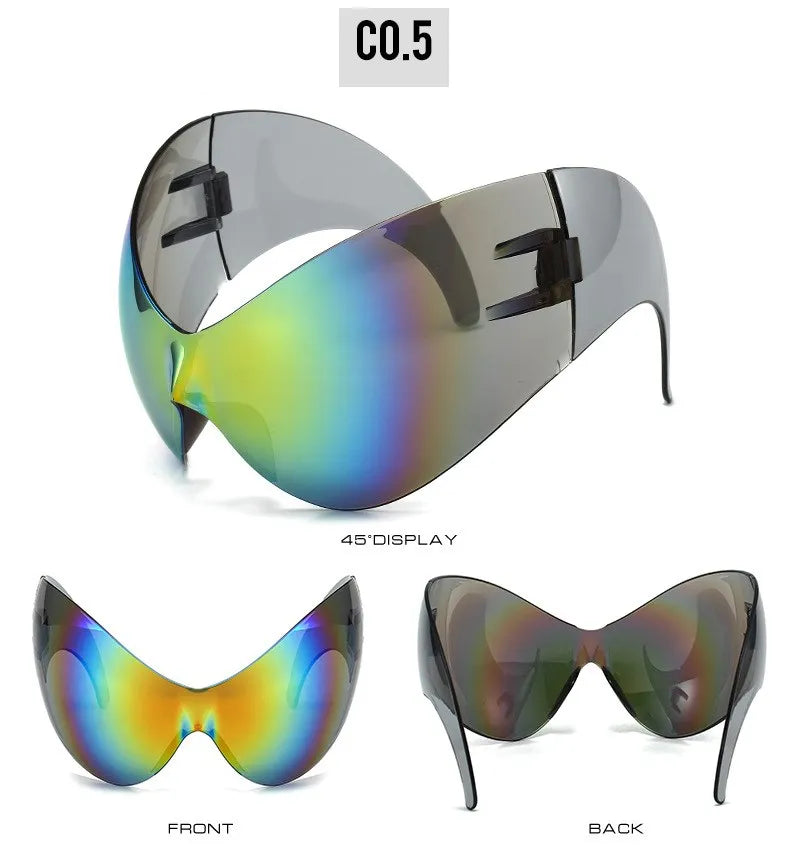Oversized Y2K One-Piece Cyberpunk Sunglasses