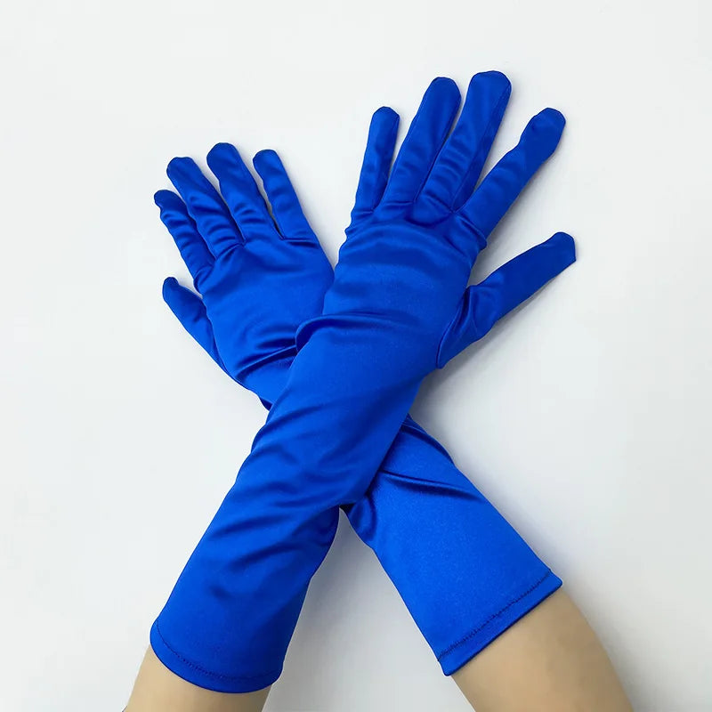 Long Satin Costume Gloves
