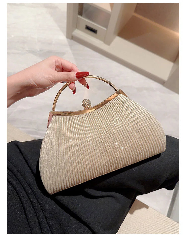 Pleated Evening Clutch Bag