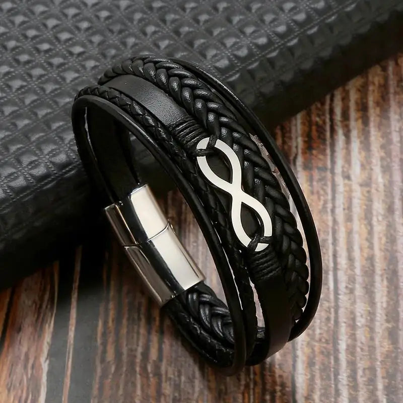 Infinity Leather Bracelet