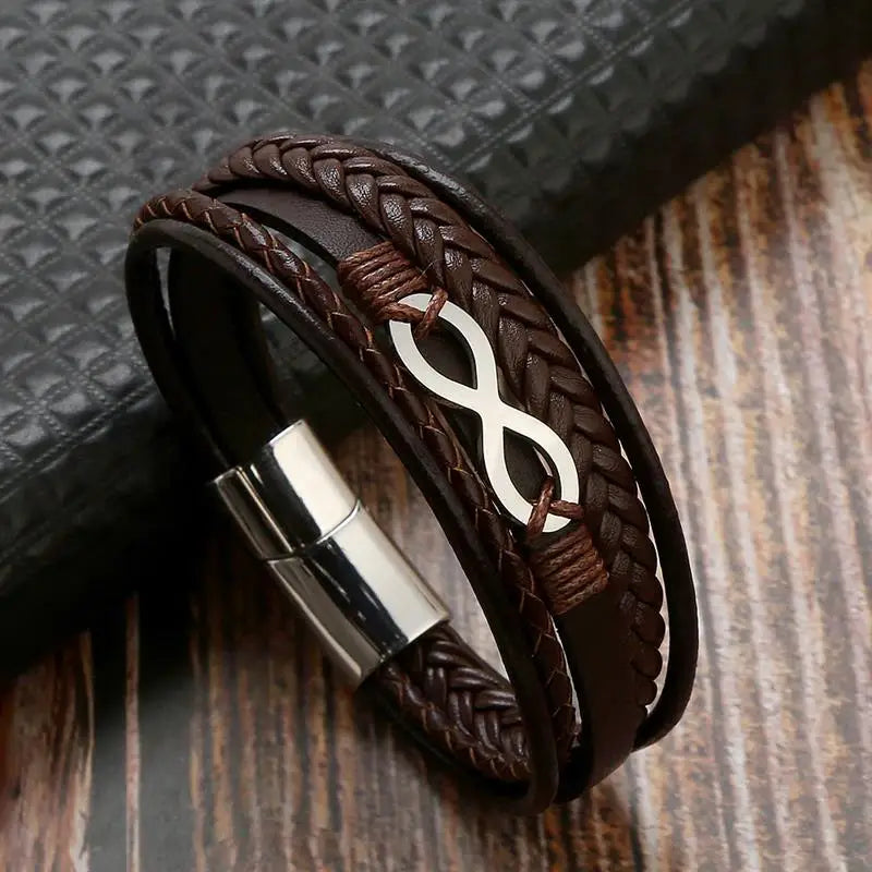 Infinity Leather Bracelet