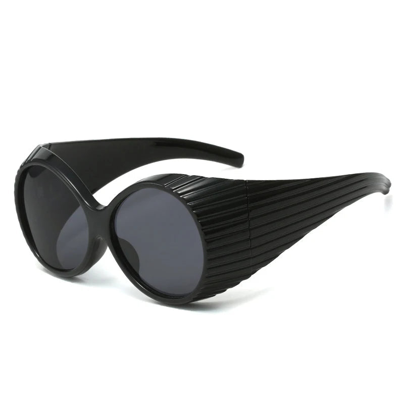 Bold Oversized Round Steampunk Sunglasses