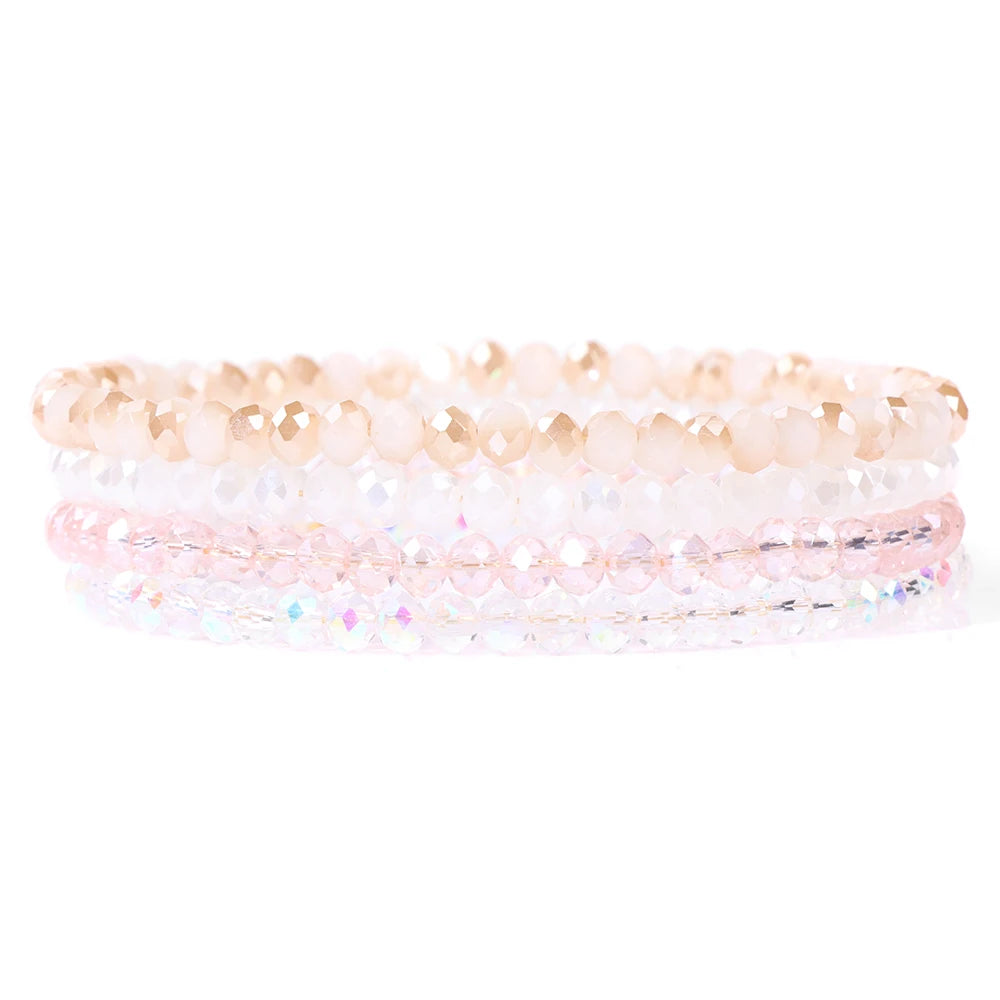 4Pcs Set Crystal Glass Bead Bracelet