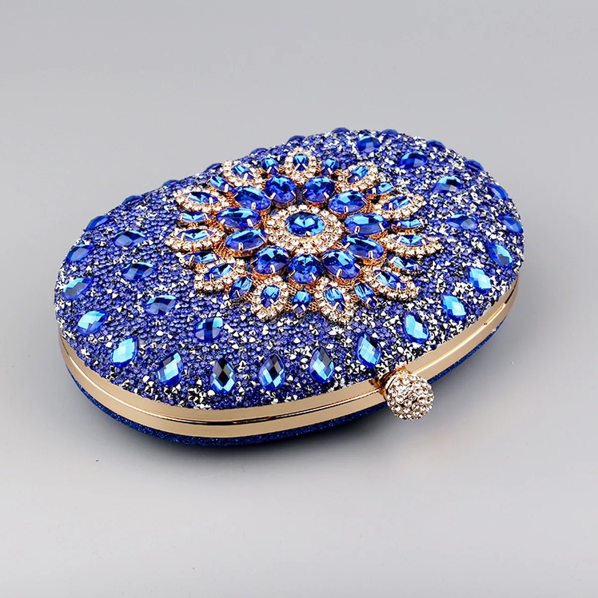 Crystal Oval Evening Clutch Bag