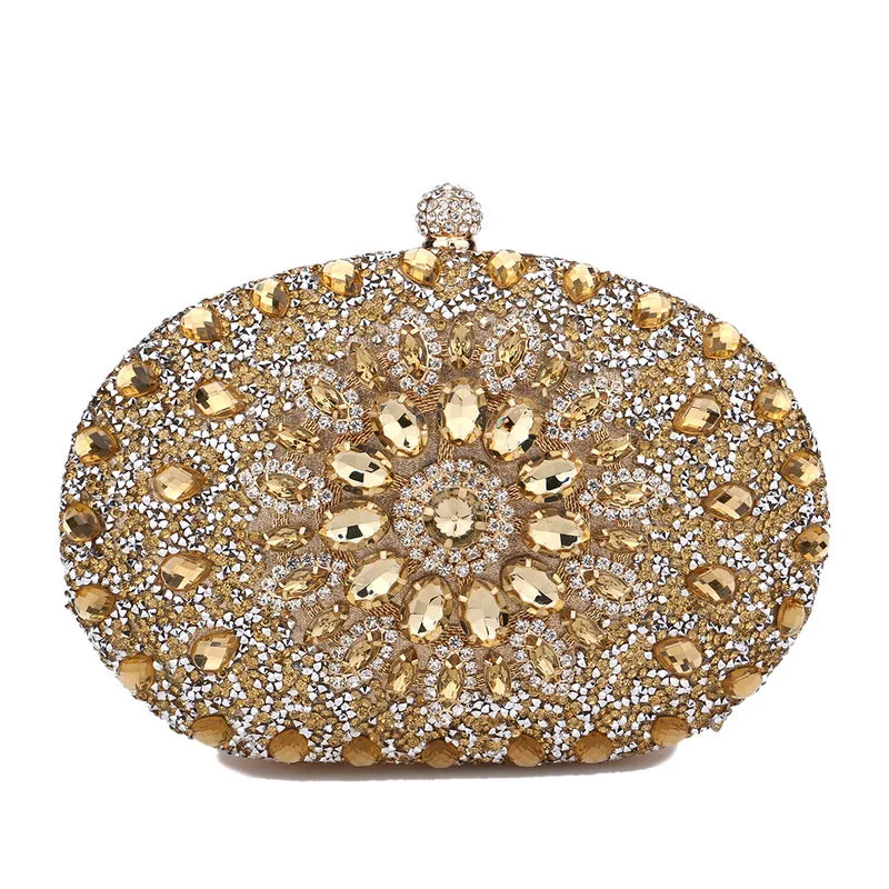 Crystal Oval Evening Clutch Bag