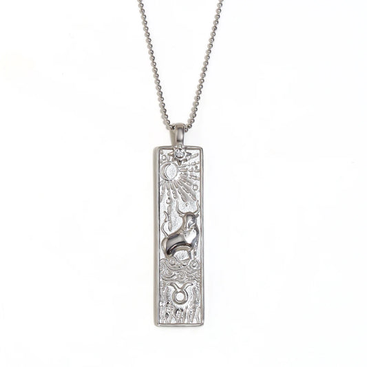 Constellation Rectangular Bar Pendant Necklace