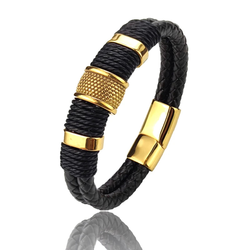 Black Leather Rope Retro Bracelet