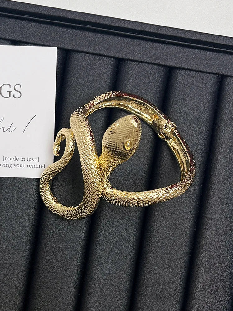 Snake-shaped Open Cuff Bracelet