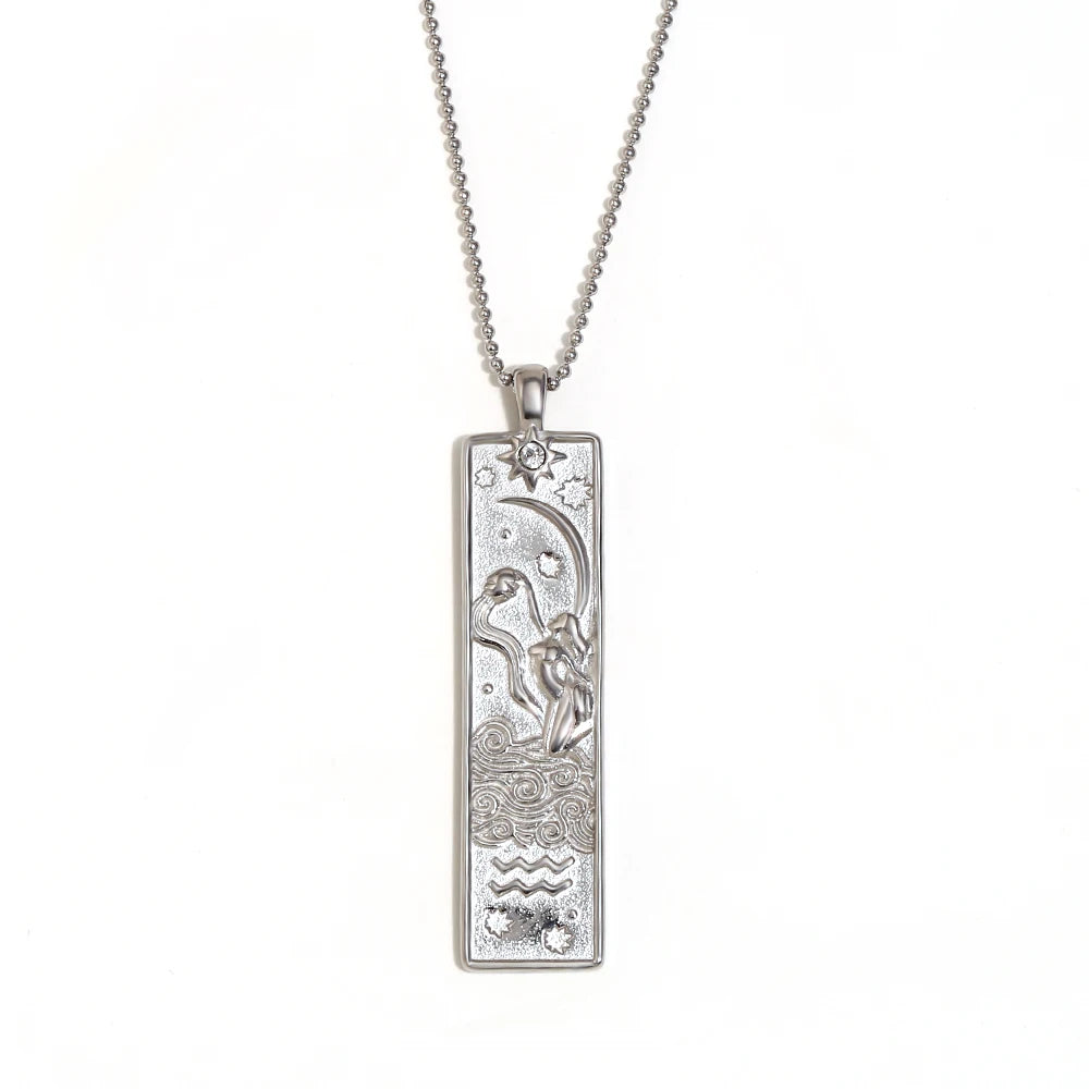 Constellation Rectangular Bar Pendant Necklace