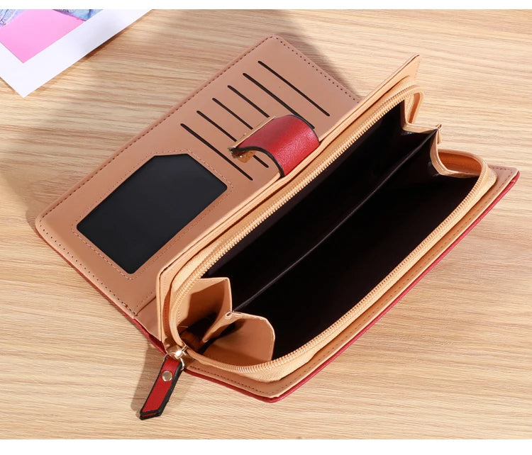 Gold Hollow Leaf Design Long Wallet