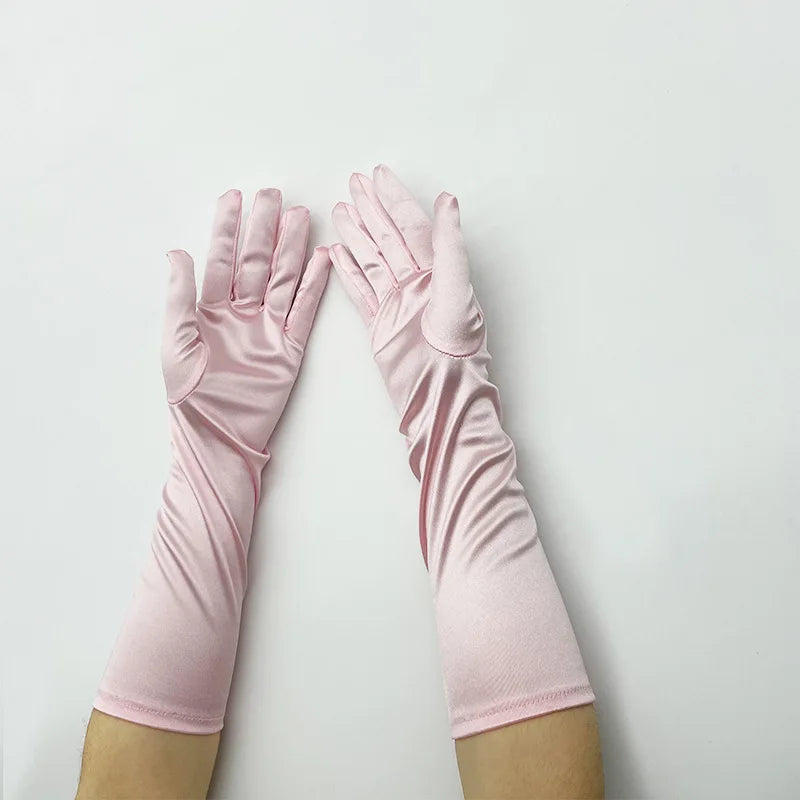 Long Satin Costume Gloves