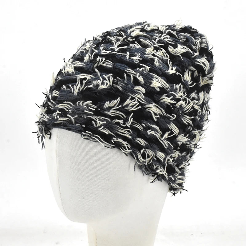 Distressed Knitted Beanie