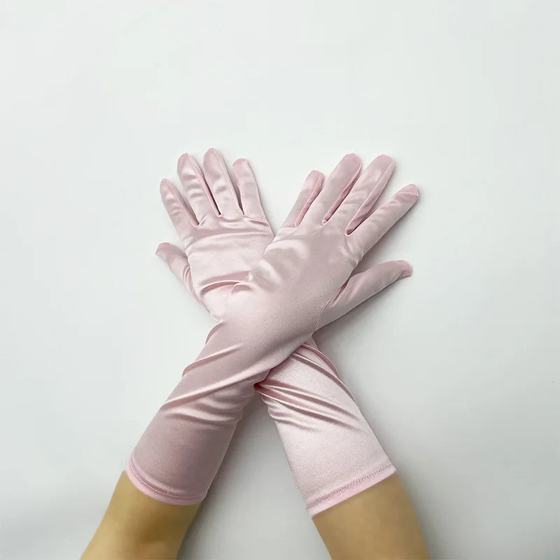 Long Satin Costume Gloves
