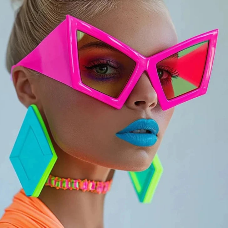funky goggles Oversized Retro Cat Eye Funky Sunglasses – BOLD FASHION