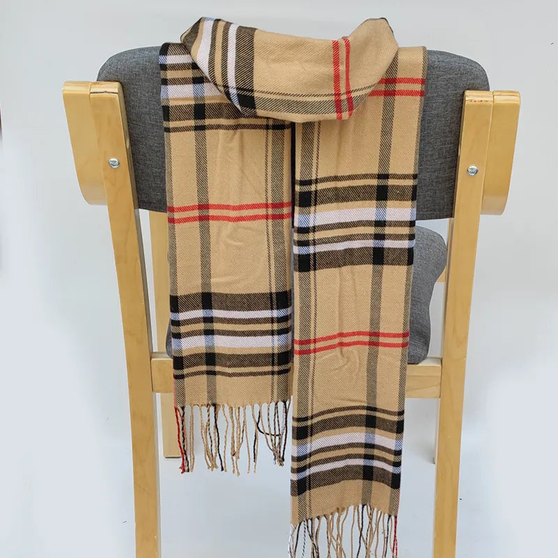 Neutral Colour Plaid Business Men's Scarf